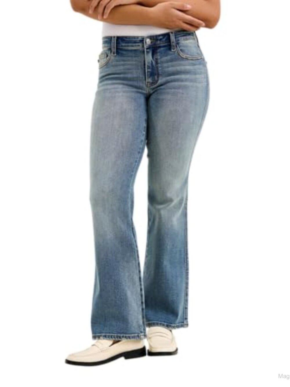 Womens Low Rise Daisy Bootcut Jeans Stretch Denim Cotton Blend